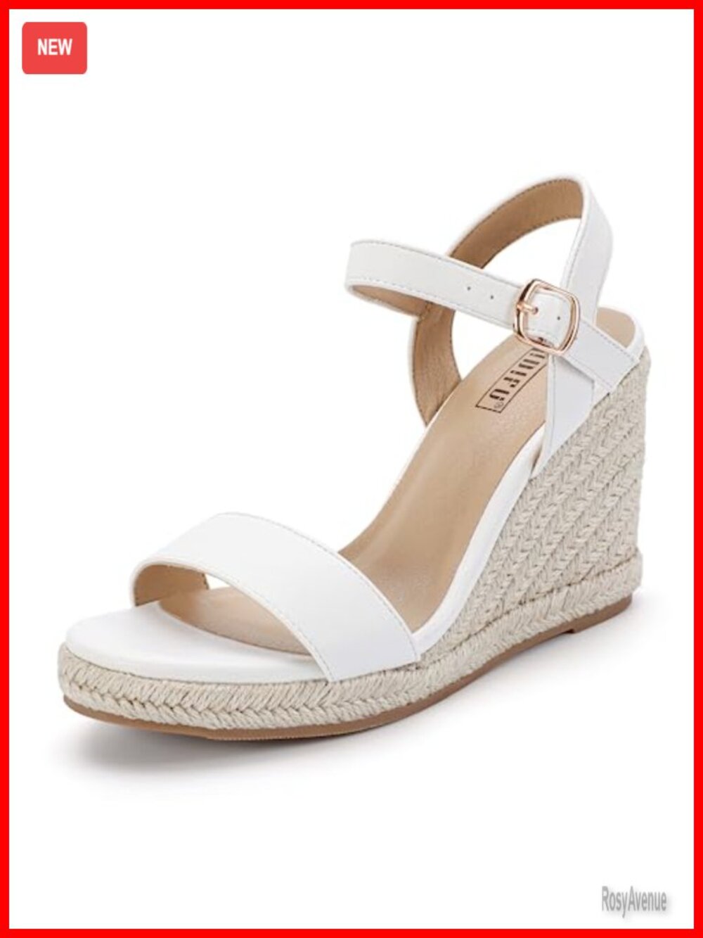 Womens Espadrille Wedge Sandals Open Toe Platform Slingback Buckle Manmade